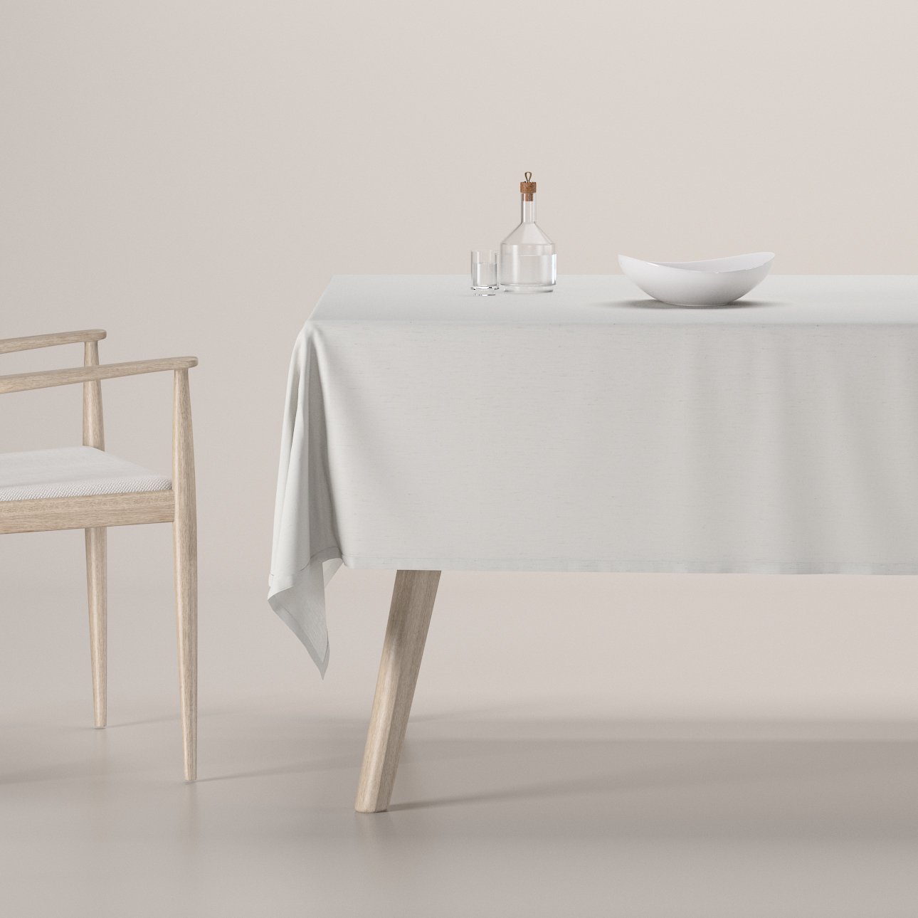 Dekoria Obrus na stôl obdĺžnikový, teplá biela, Linen, 159-06