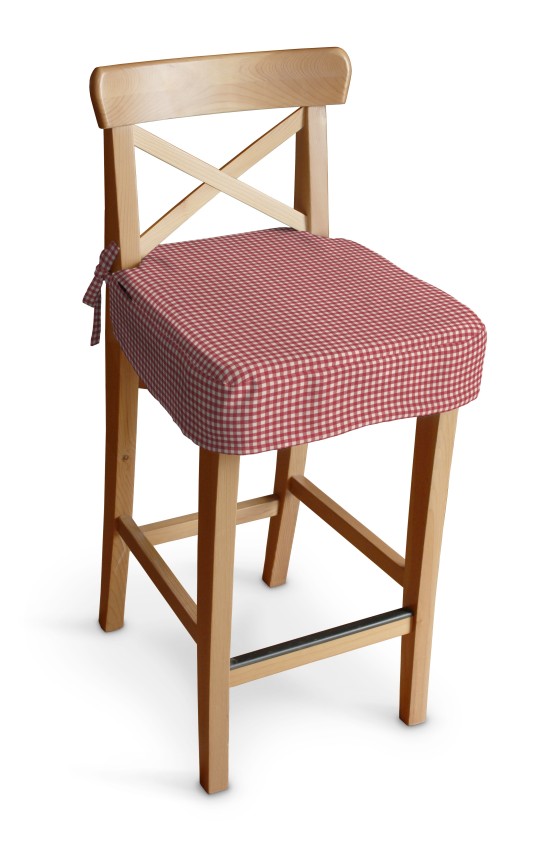Dekoria Poťah na barovú stoličku Ingolf, červeno-biele malé káro, návlek na barovú stoličku Ingolf, Quadro, 136-15