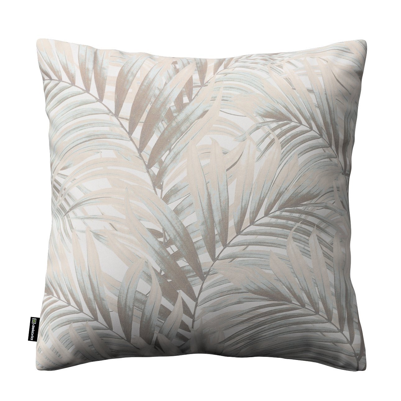 Dekoria Karin - jednoduchá obliečka, béžové a krémové palmové listy na bielom pozadí , 50 x 50 cm, Gardenia, 142-14