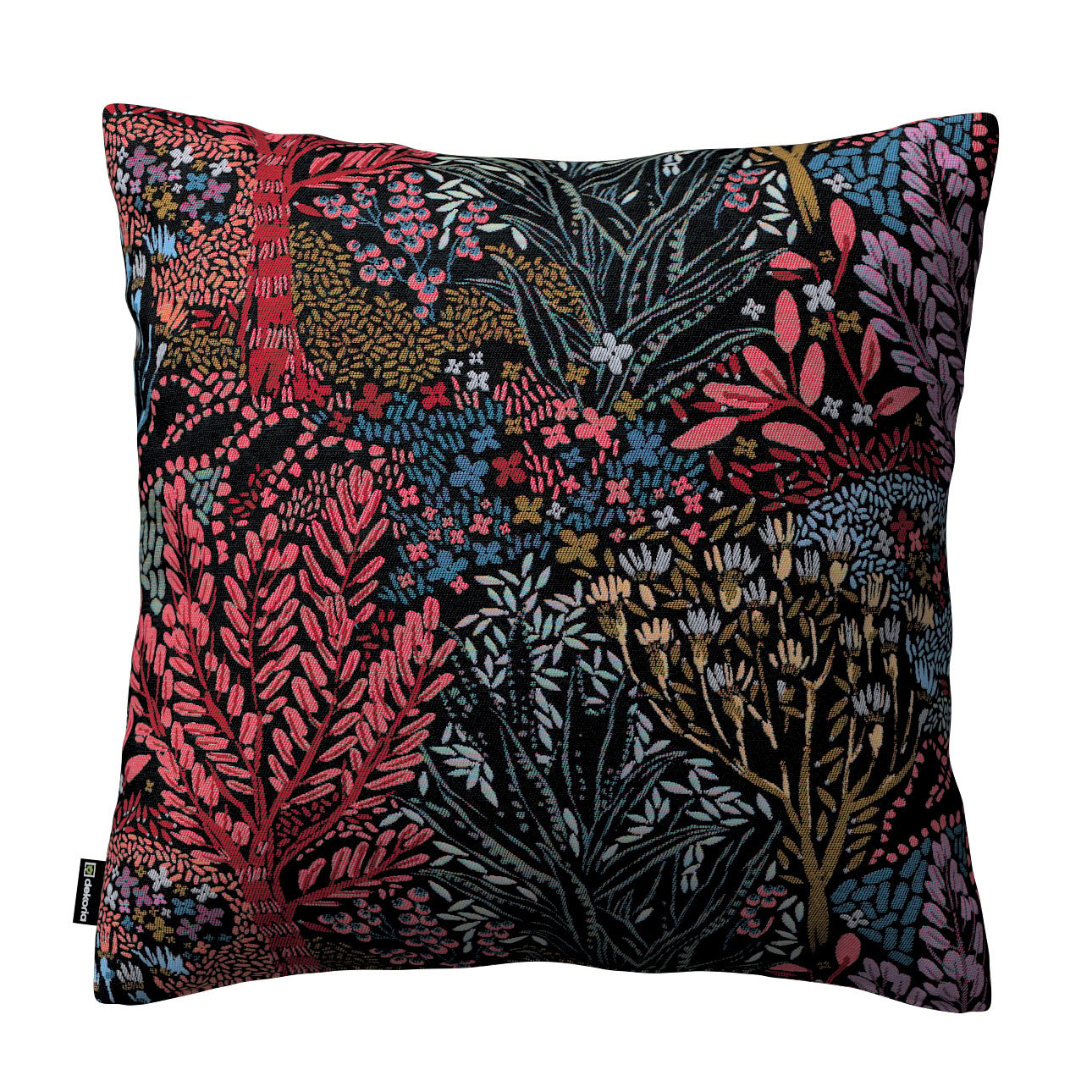 Dekoria Karin - jednoduchá obliečka, farebný kvetinový motív na čiernom pozadí, 60 x 60 cm, Intenso Premium, 144-26