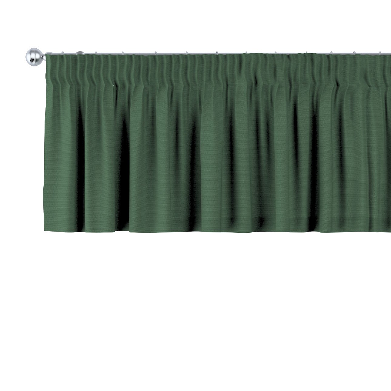 Dekoria Krátky záves na riasiacej páske, zelená, 260 x 40 cm, Cotton Panama, 702-06