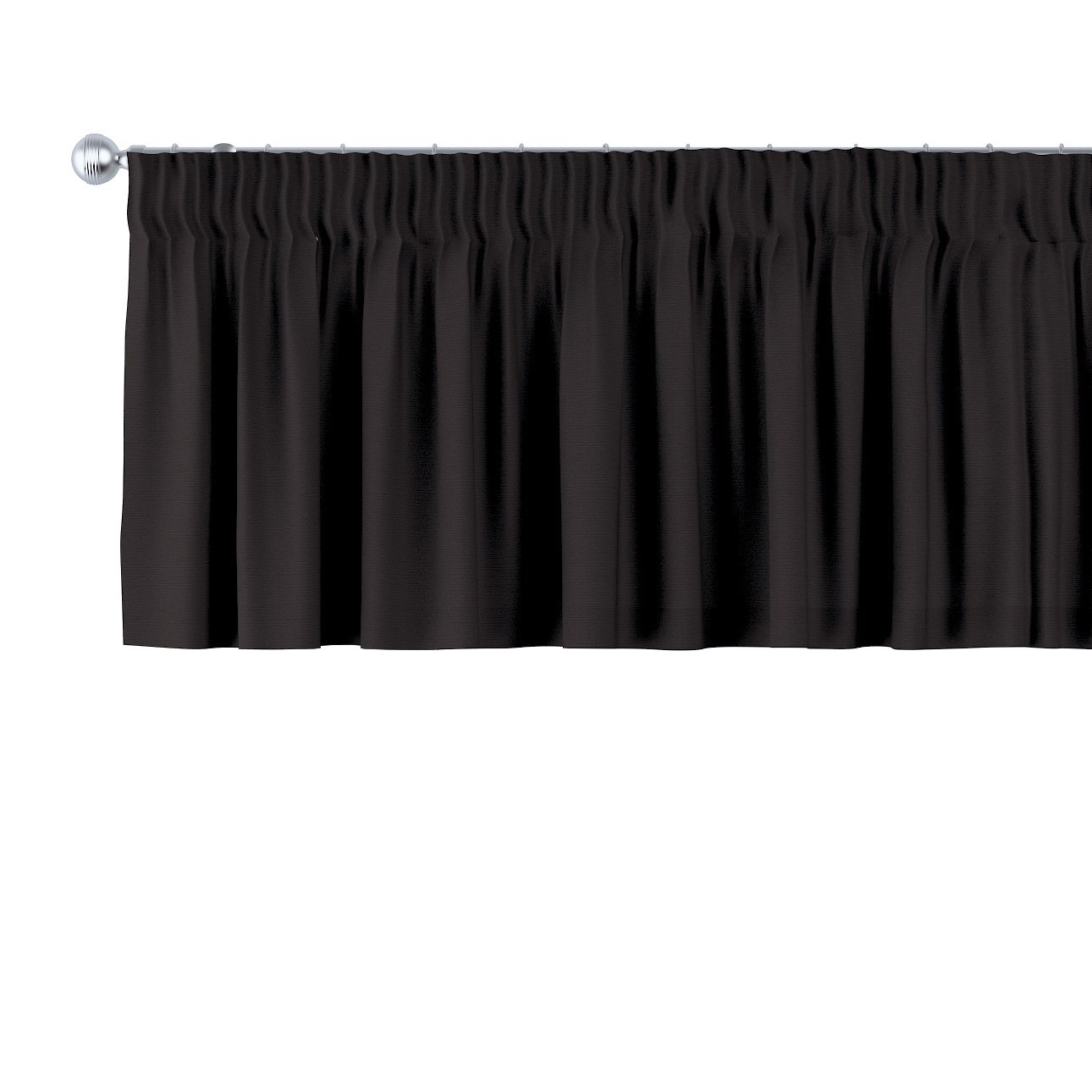 Dekoria Krátky záves na riasiacej páske, čierna, 390 x 40 cm, Cotton Panama, 702-09