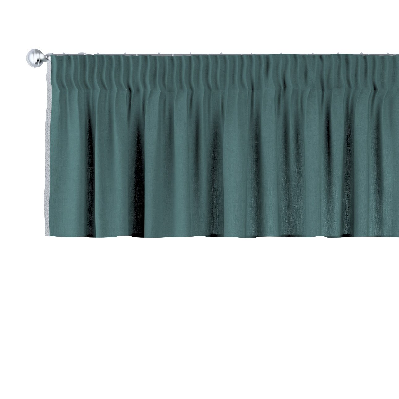 Dekoria Krátky záves na riasiacej páske, matná smaragdová zelená, 130 x 40 cm, Linen, 159-09