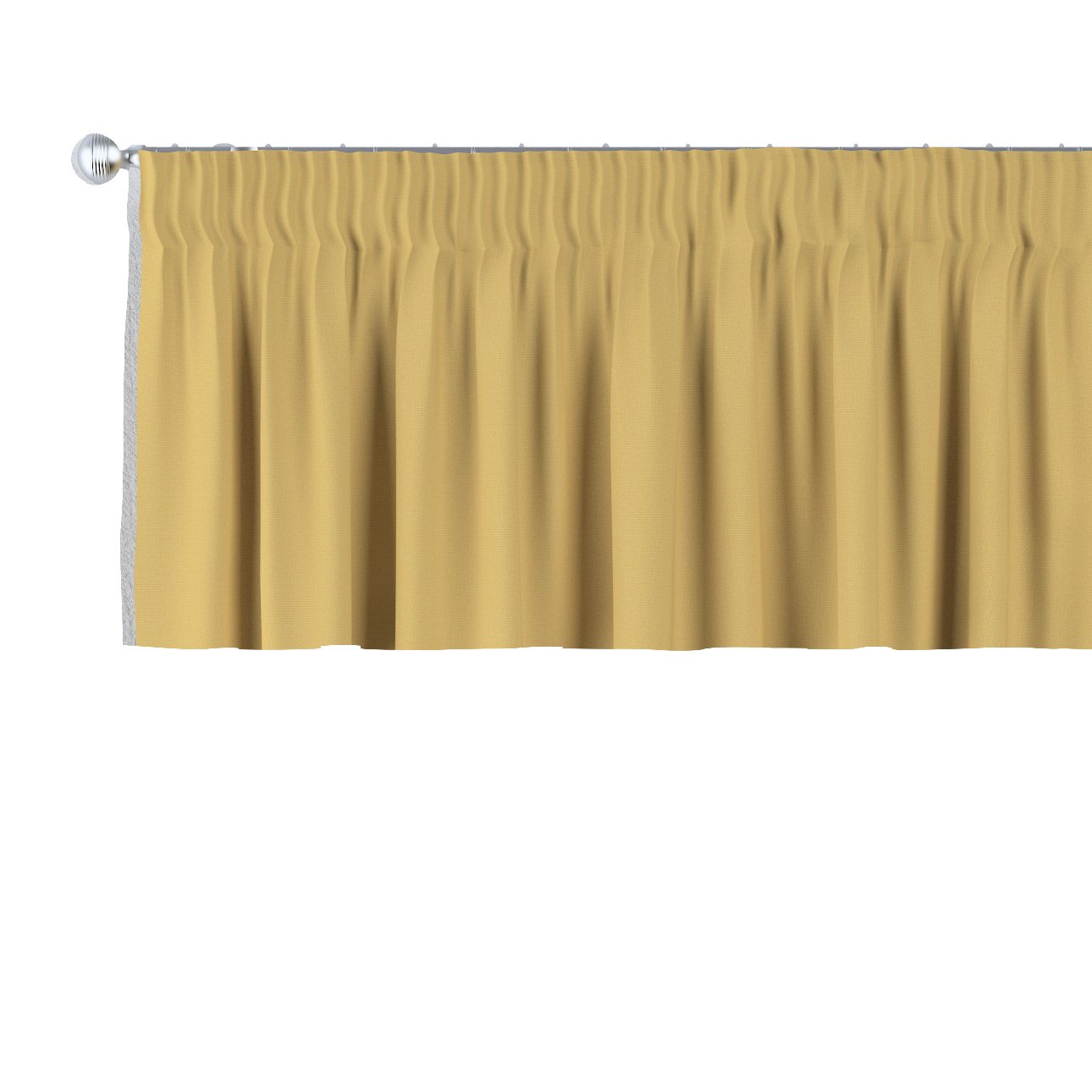 Dekoria Krátky záves na riasiacej páske, matná žltá, 390 x 40 cm, Cotton Panama, 702-41