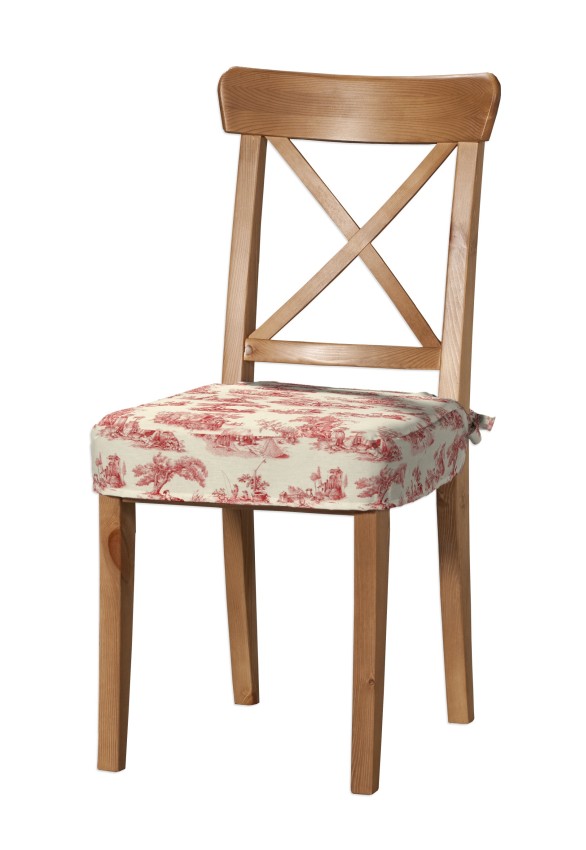 Dekoria Sedák na stoličku Ingolf, bordový vzor na svetlobéžovom podklade, návlek na stoličku Inglof, Avinon, 132-15