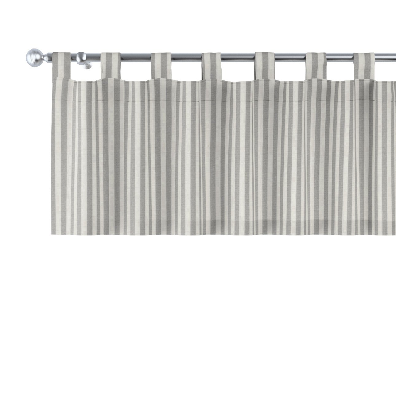 Dekoria Krátky záves na pútkach, sivo-biele prúžky, 130 x 40 cm, Quadro, 136-12