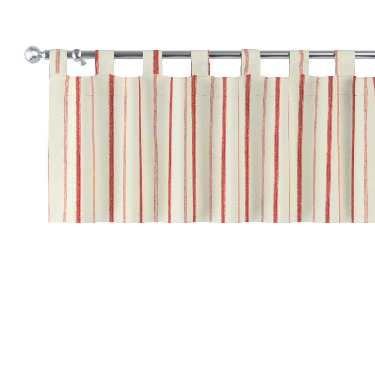 Dekoria Krátky záves na pútkach, svetlo a tmavo bordový pásik na svetlobéžovom podklade , 260 x 40 cm, Avinon, 129-15