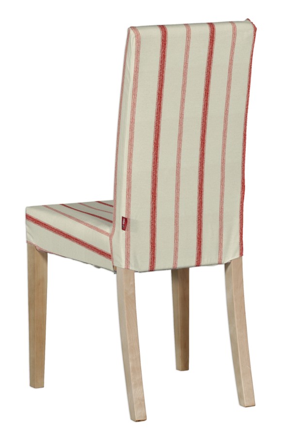 Dekoria Návlek na stoličku Harry (krátky), svetlo a tmavo bordový pásik na svetlobéžovom podklade , návlek na stoličku Harry krátky, Avinon, 129-15