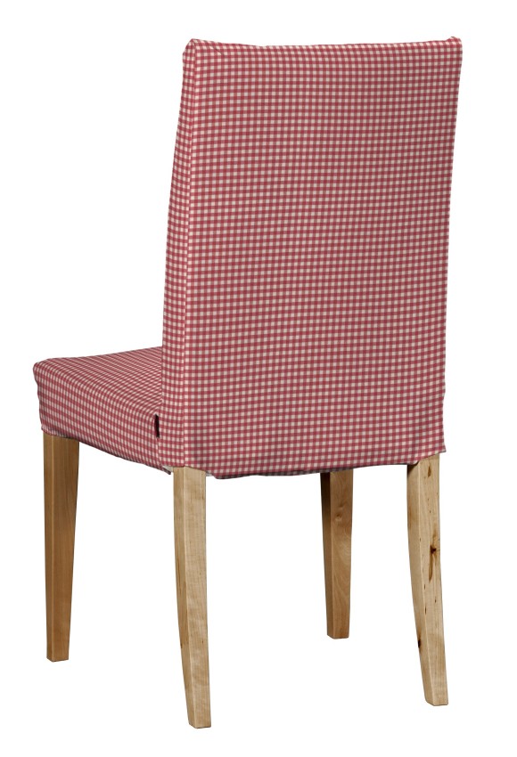 Dekoria Návlek na stoličku Henriksdal (krátky), červeno-biele malé káro, návlek na stoličku Henriksdal - krátky, Quadro, 136-15