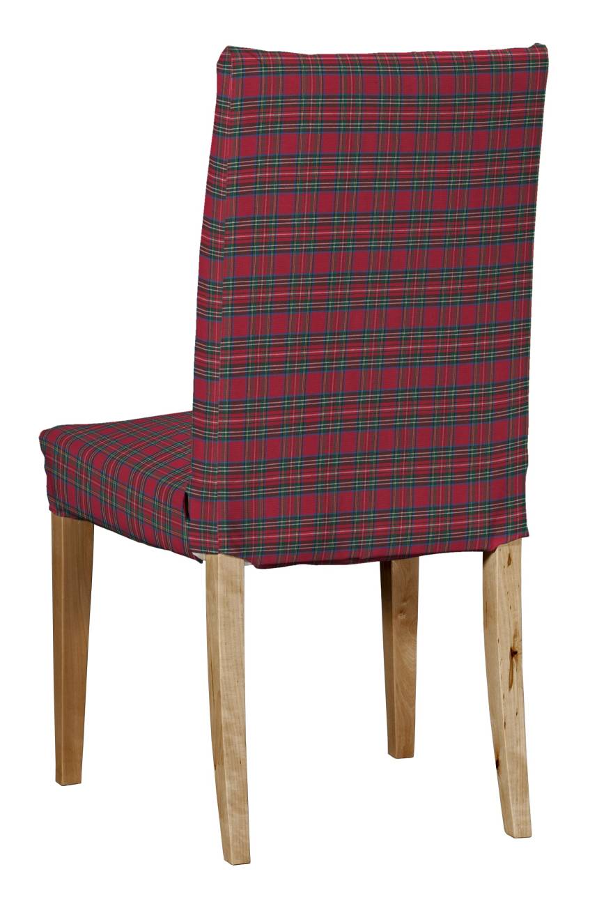 Dekoria Návlek na stoličku Henriksdal (krátky), červeno-zelené káro, návlek na stoličku Henriksdal - krátky, Quadro, 126-29