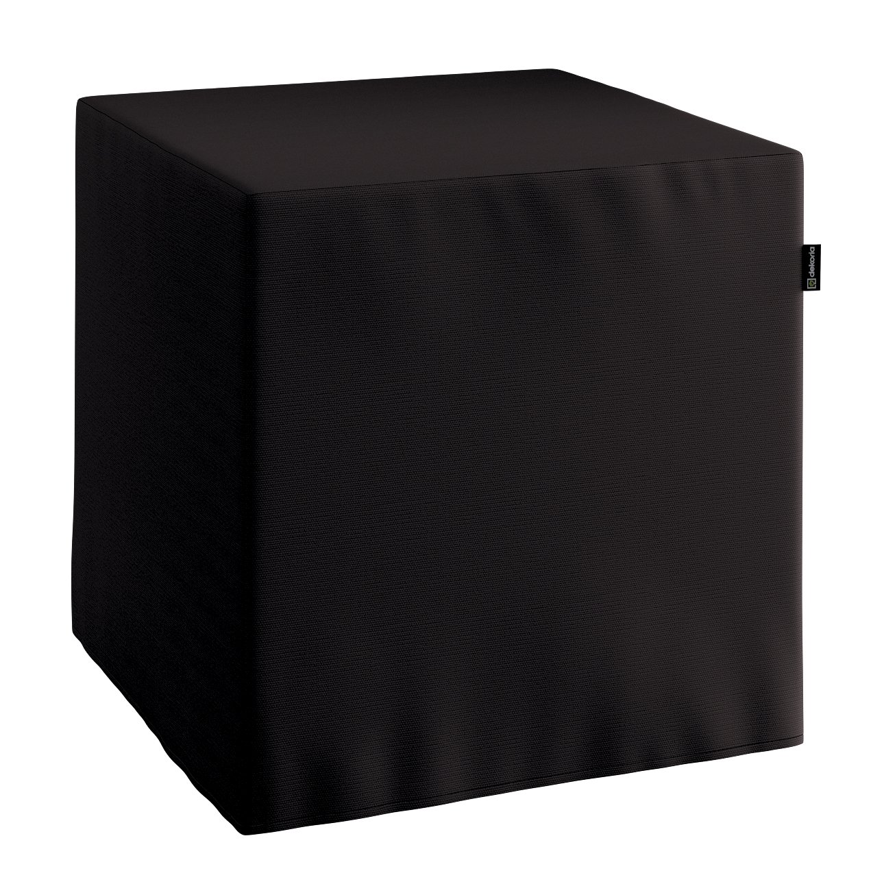 Dekoria Poťah na taburetku,kocka, čierna, 40 x 40 x 40 cm, Cotton Panama, 702-09