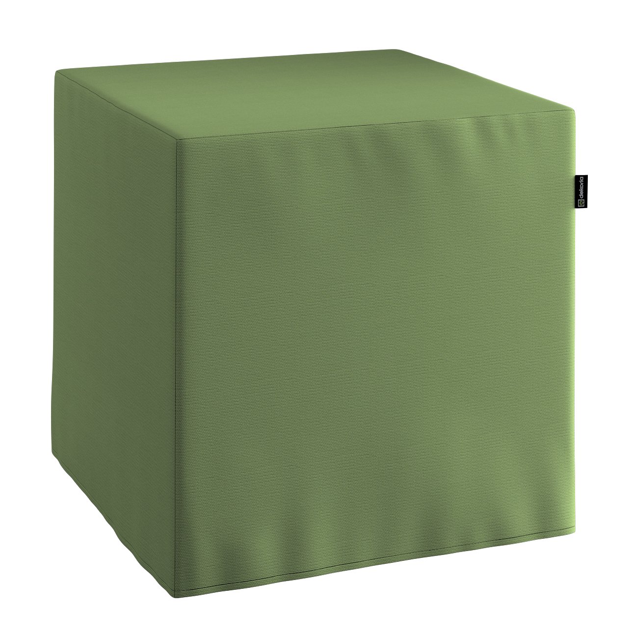 Dekoria Taburetka tvrdá, kocka, zelená, 40 x 40 x 40 cm, Cotton Panama, 702-06
