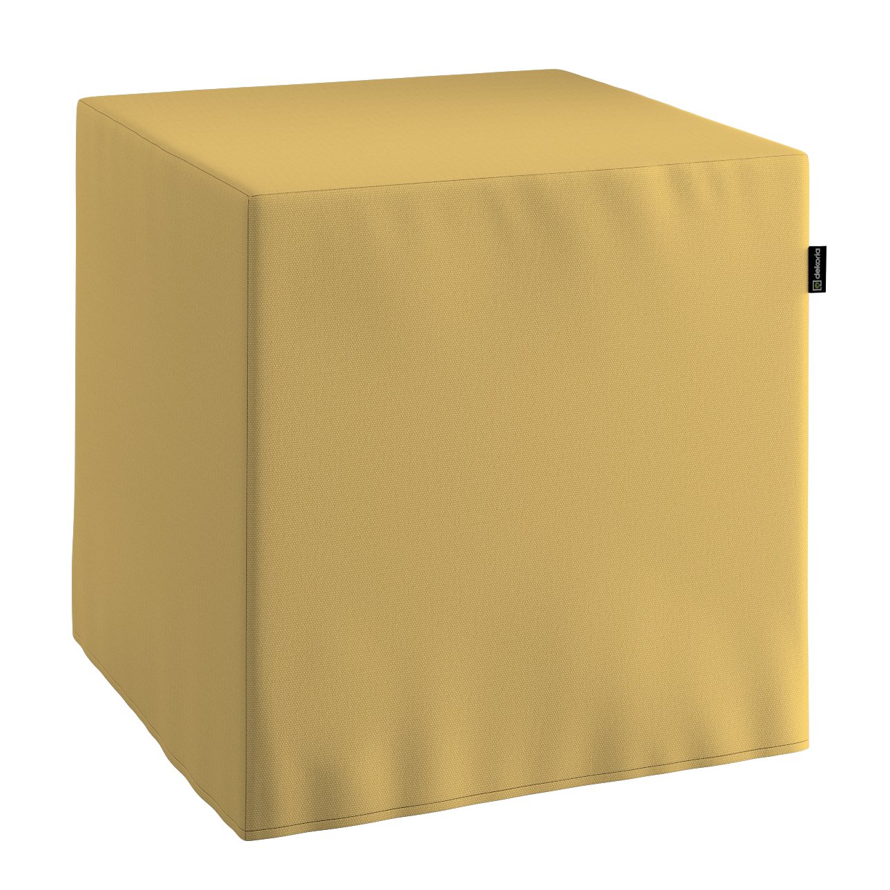 Dekoria Taburetka tvrdá, kocka, matná žltá, 40 x 40 x 40 cm, Cotton Panama, 702-41