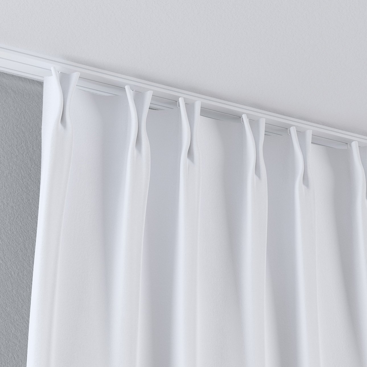Double pinch pleat curtain white 182 65 Dekoria