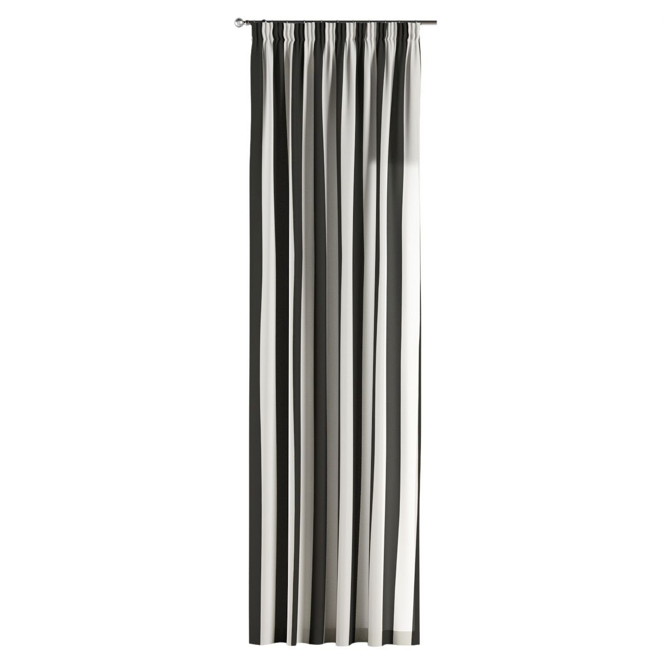 Vorhang mit Kräuselband, schwarz-weiß, 137-53