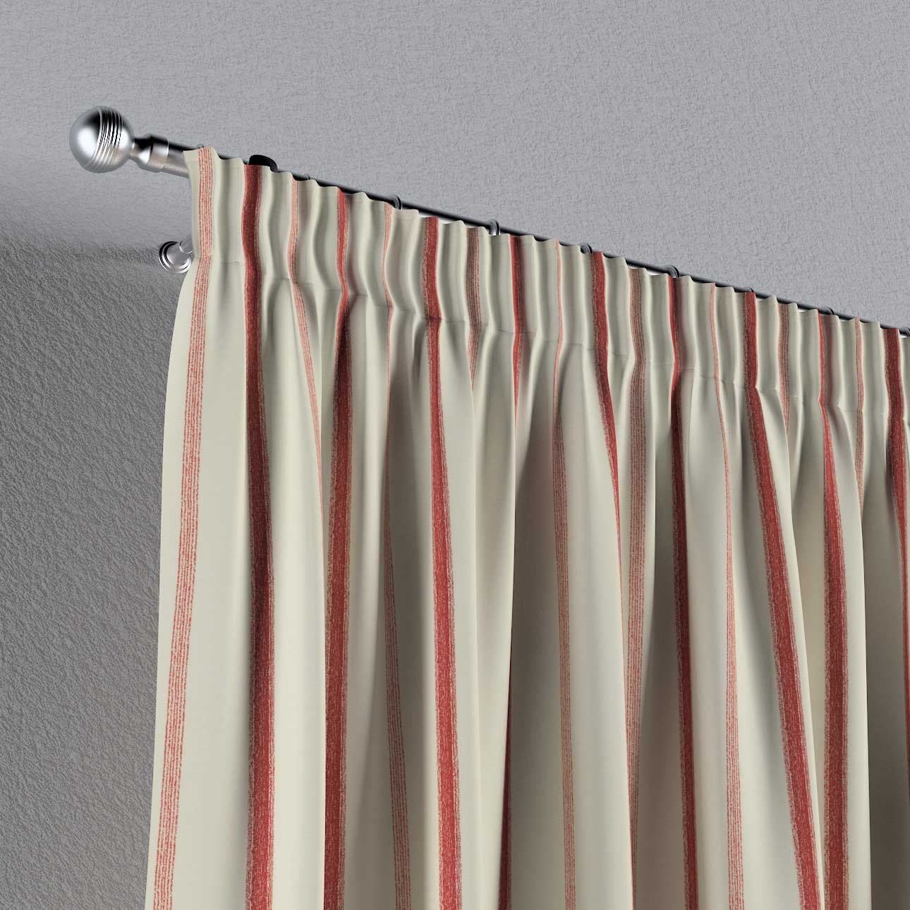 BB-Toy-Trades Gardine Mit Kräuselband - 140x245 Cm Braungrau Gestreift