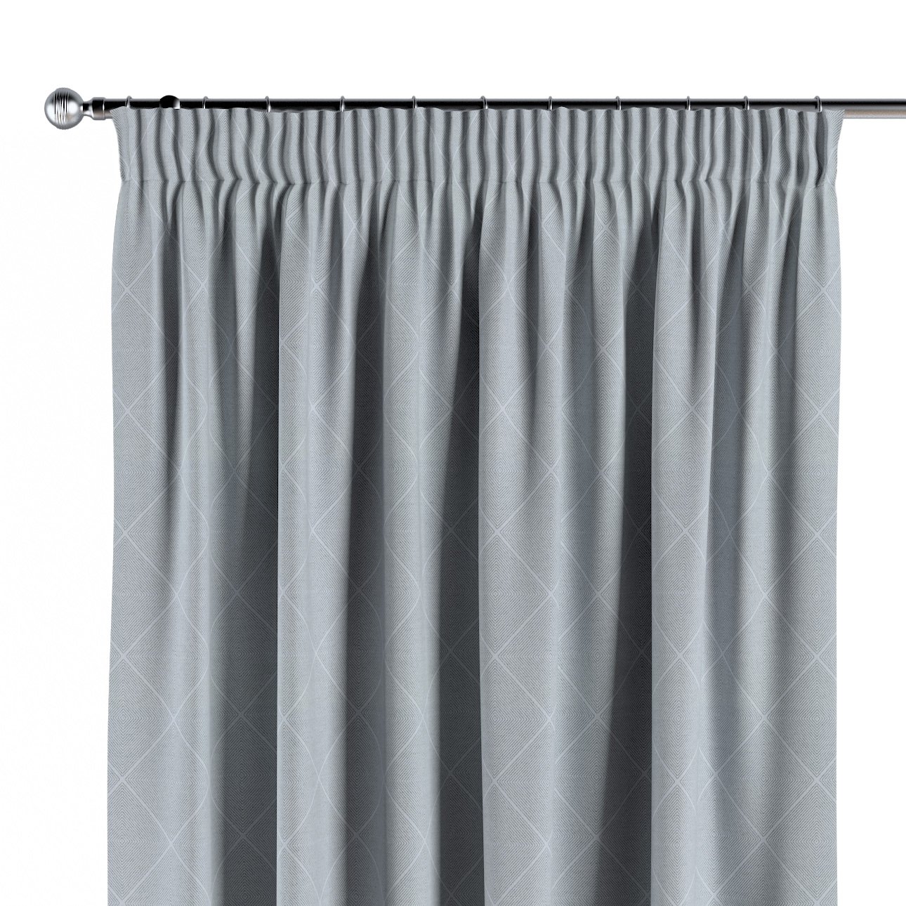 Pencil pleat curtain, silver grey, 14257 Dekoria.co.uk