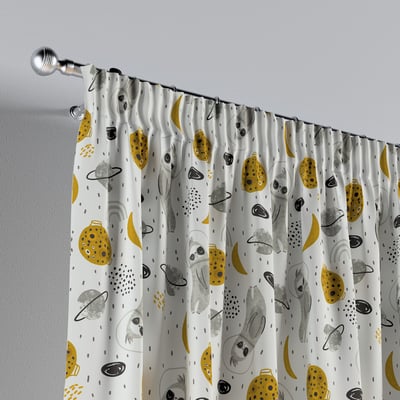 Vorhang mit Kräuselband 1 Stck., weiß-grau, 500-44 - Yellowtipi