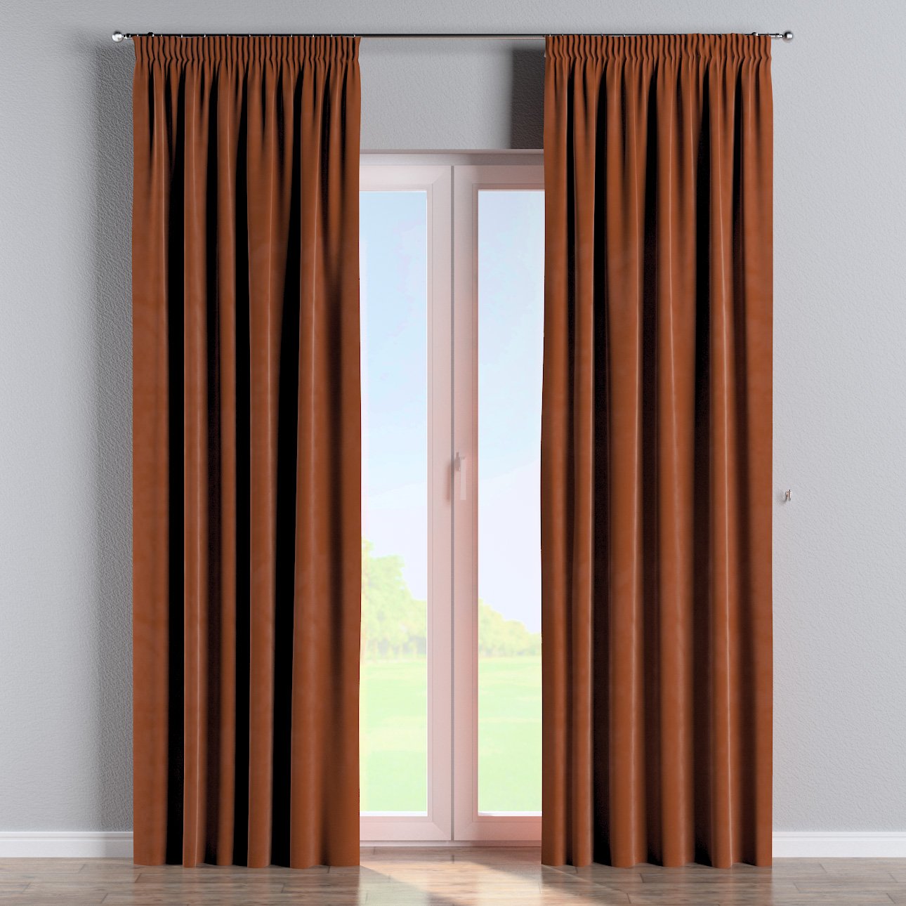 Vorhang mit Kräuselband, braun-karamell, 704-33 | Thermovorhänge
