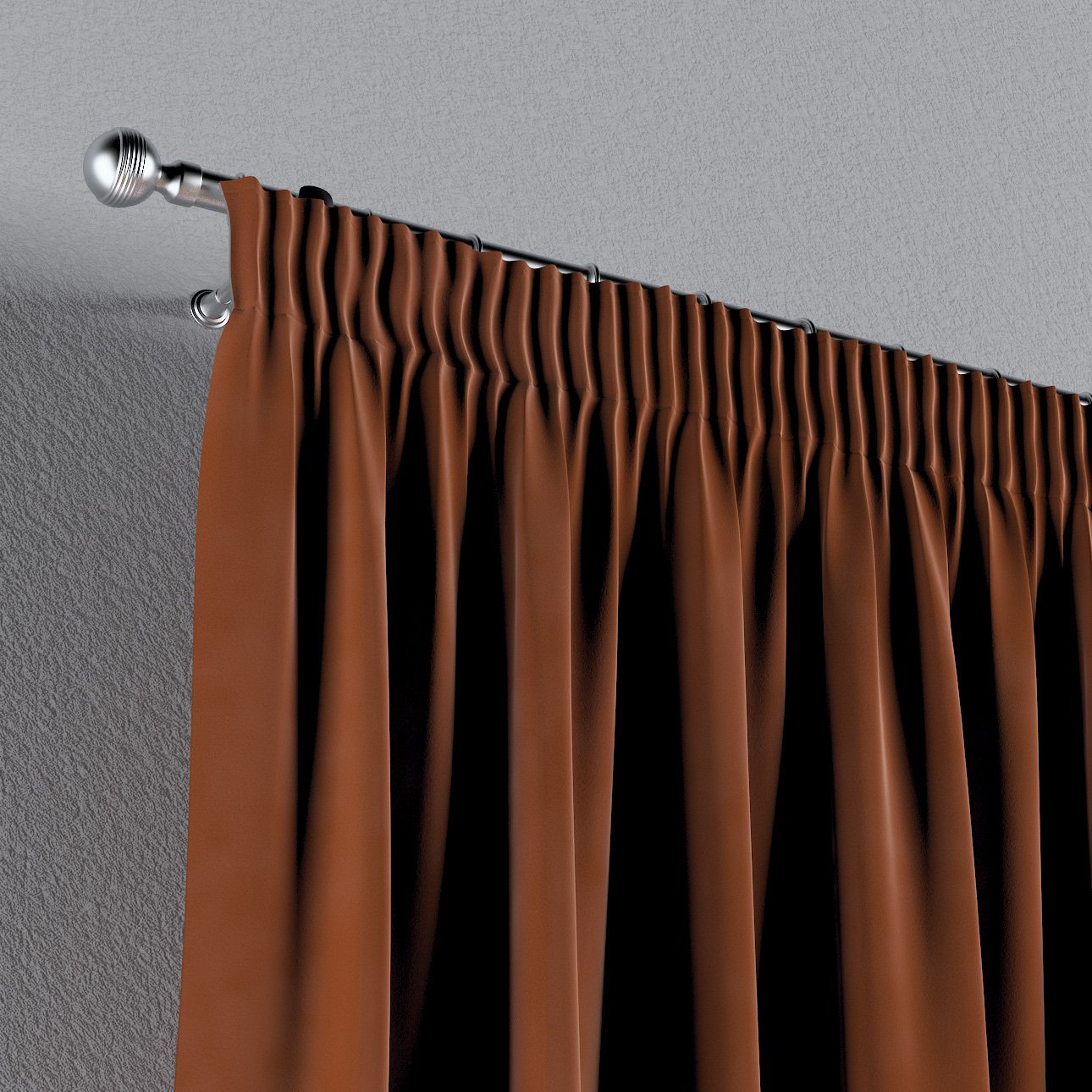 Vorhang mit Kräuselband, braun-karamell, 704-33