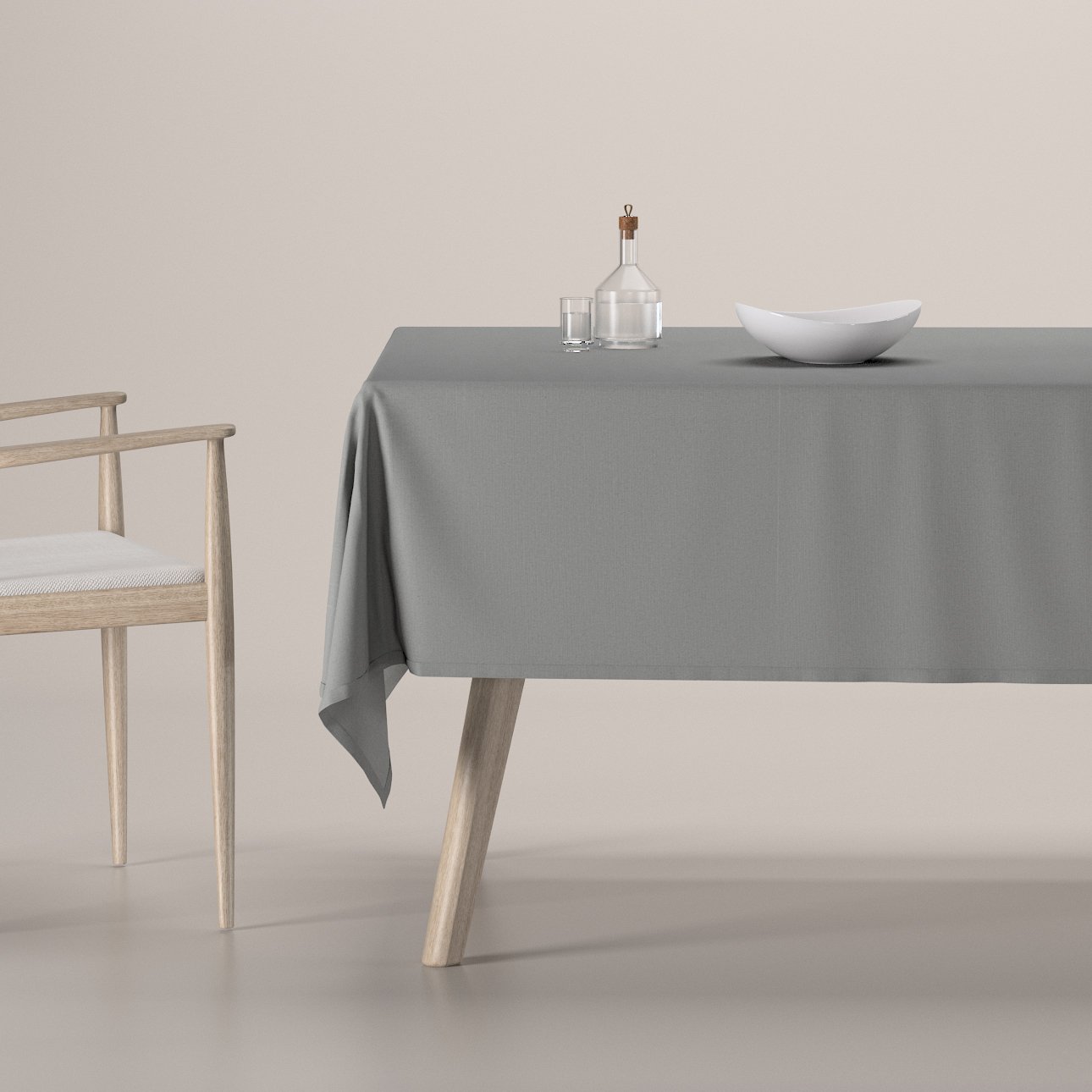 Dekoria Obrus na stôl obdĺžnikový, sivá, 130 x 130 cm, Loneta, 133-24