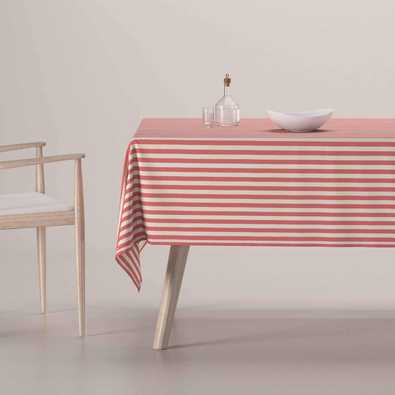 Dekoria Obrus na stôl obdĺžnikový, červeno-biele prúžky, Quadro, 136-17