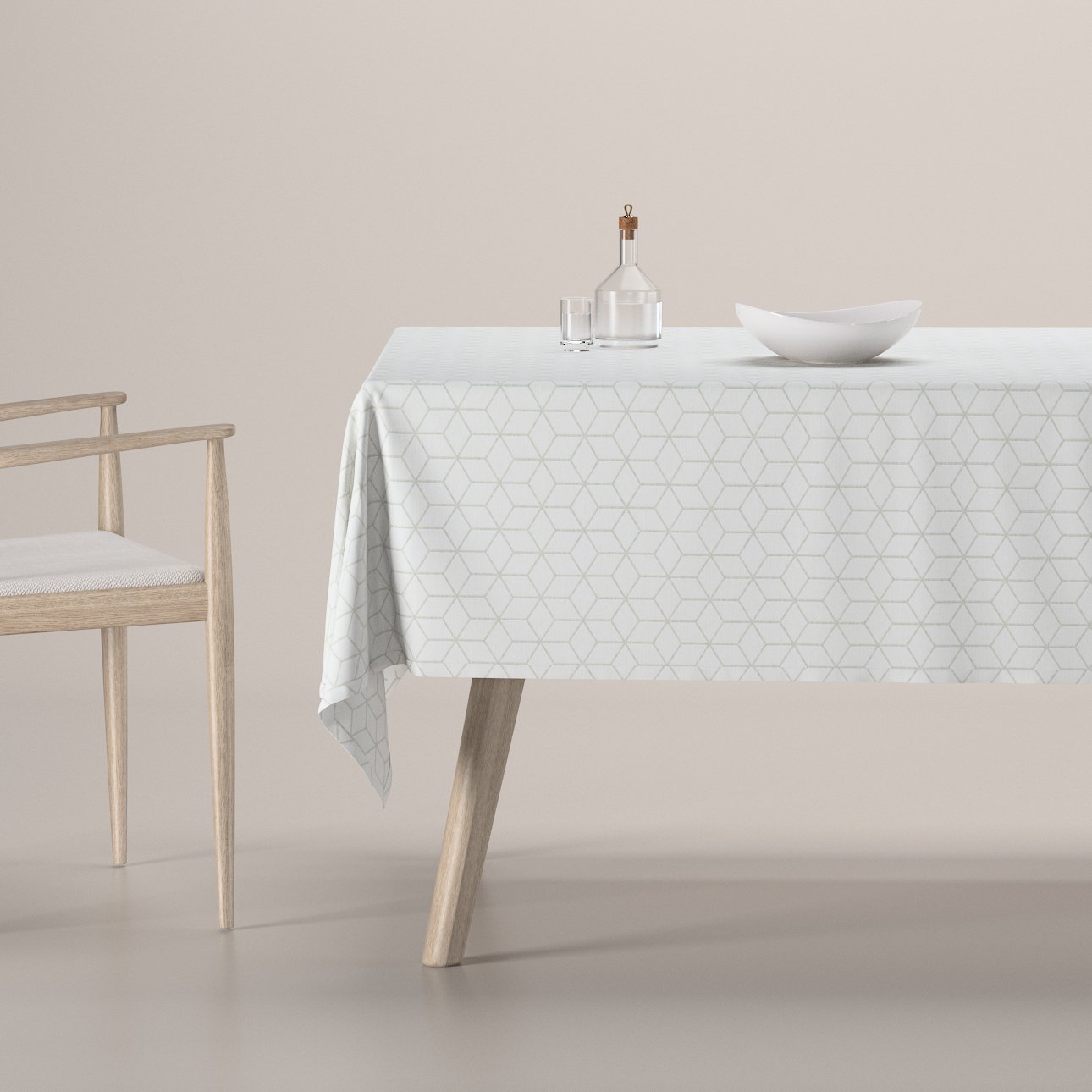 E-shop Dekoria Obrus na stôl obdĺžnikový, vzor kocky na bielom podklade, Sunny, 143-51