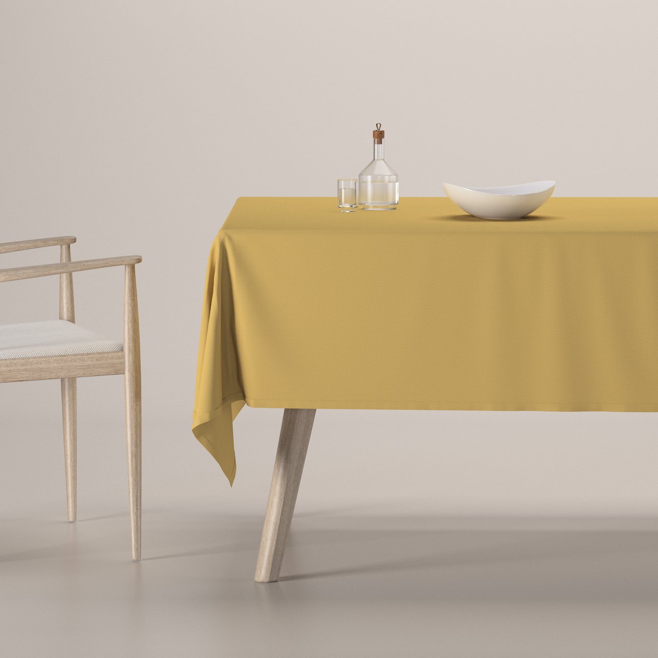 Dekoria Obrus na stôl obdĺžnikový, matná žltá, Cotton Panama, 702-41