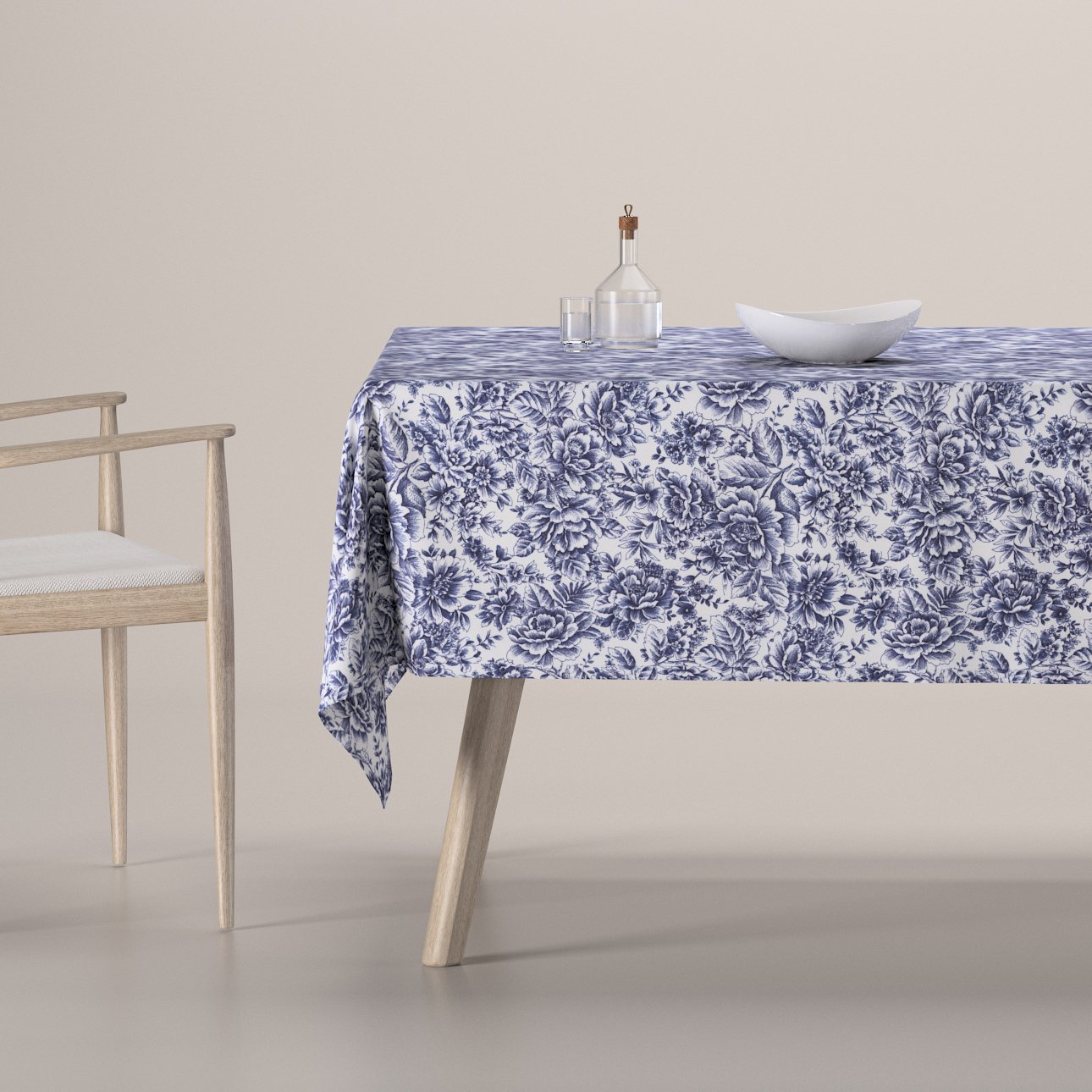 Dekoria Obrus na stôl obdĺžnikový, modrá a biela, Arte, 144-04