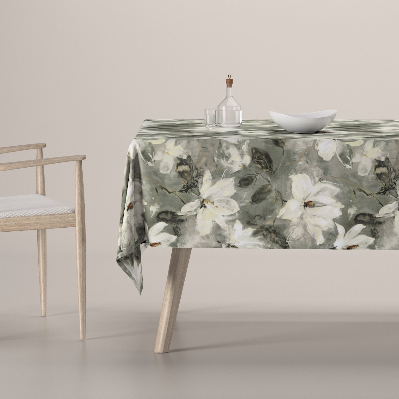 Dekoria Obrus na stôl obdĺžnikový, grå-hvid, Velvet, 184-24
