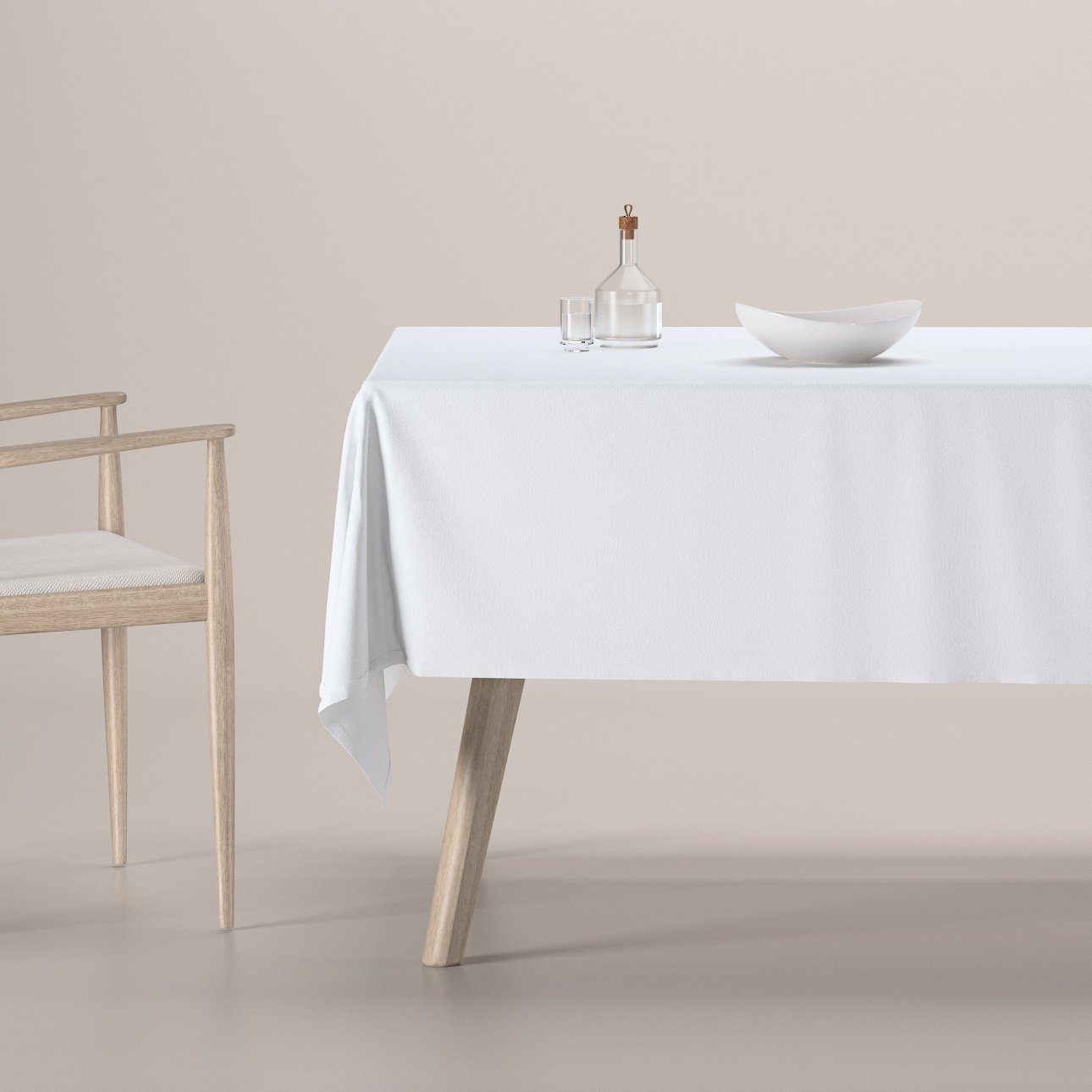 E-shop Dekoria Obrus na stôl obdĺžnikový, biela, Crema, 182-65