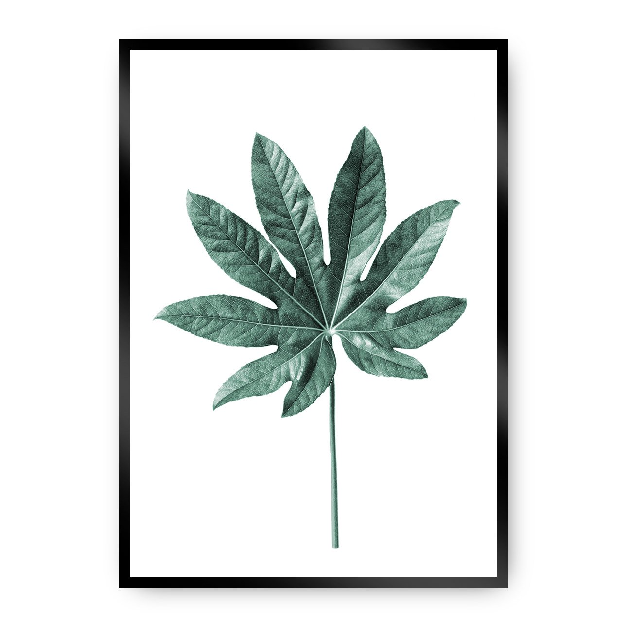 Dekoria Plakát Leaf Emerald Green, 21 x 30 cm, Ramka: Czarna