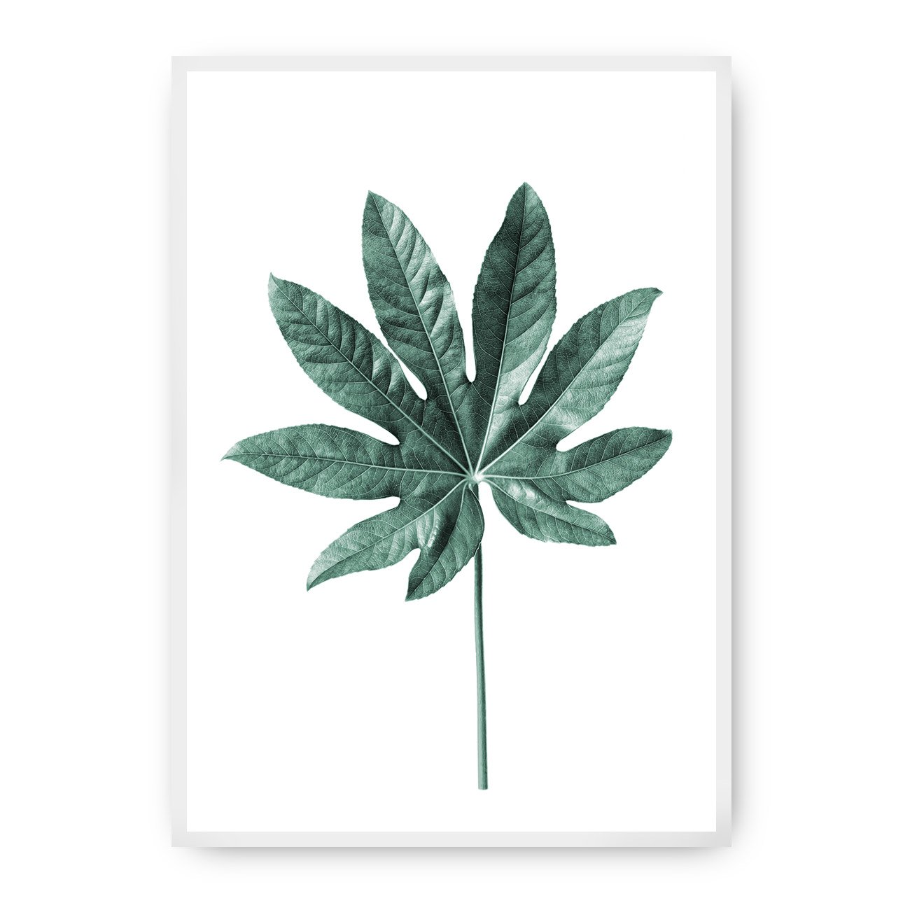 Dekoria Plakát Leaf Emerald Green, 30 x 40 cm, Ramka: Biała