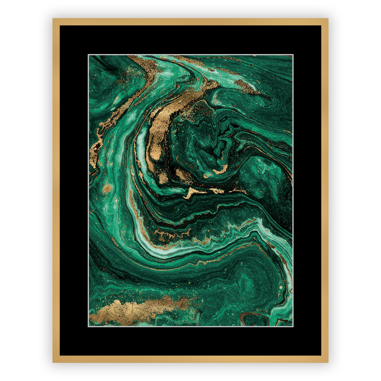 E-shop Dekoria Obraz Abstract Green&Gold I 40 x 50cm, 40 x 50cm