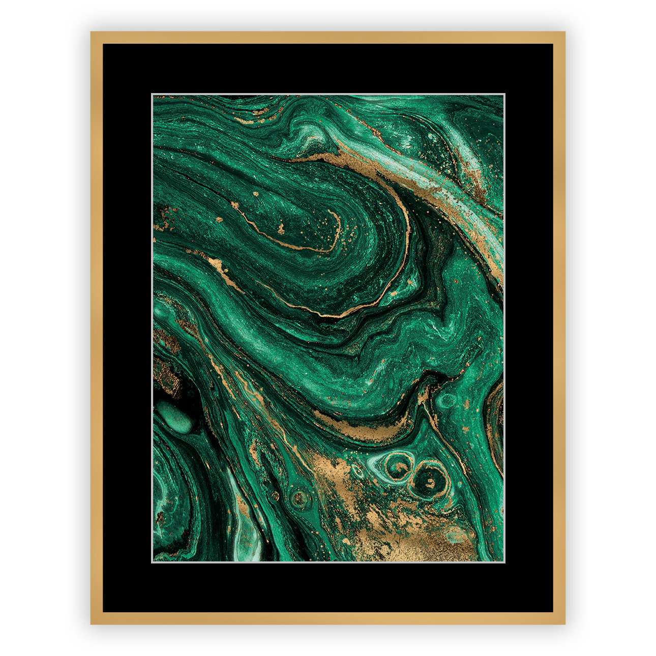 Dekoria Obraz Abstract Green&Gold II 40 x 50cm, 40 x 50cm