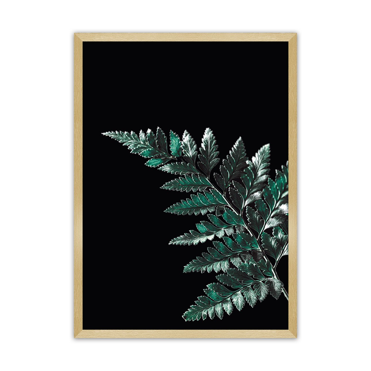Dekoria Plakát Dark Fern Leaf, 21 x 30 cm, Volba rámku: Zlatý
