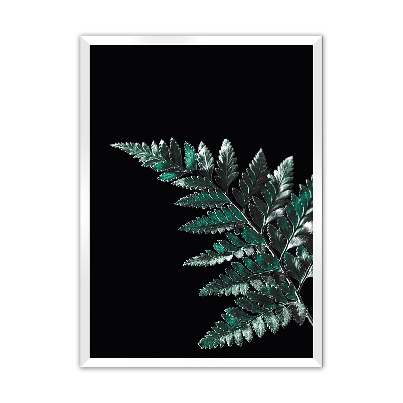 Dekoria Plagát Dark Leaf, 21 x  30 cm, Ramka: Biała