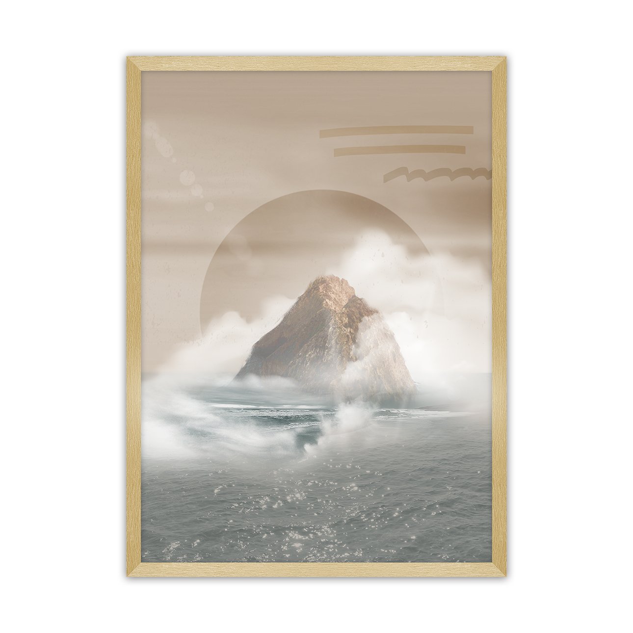 Dekoria Plakát Mountains, 21 x 30 cm, Volba rámku: Zlatý
