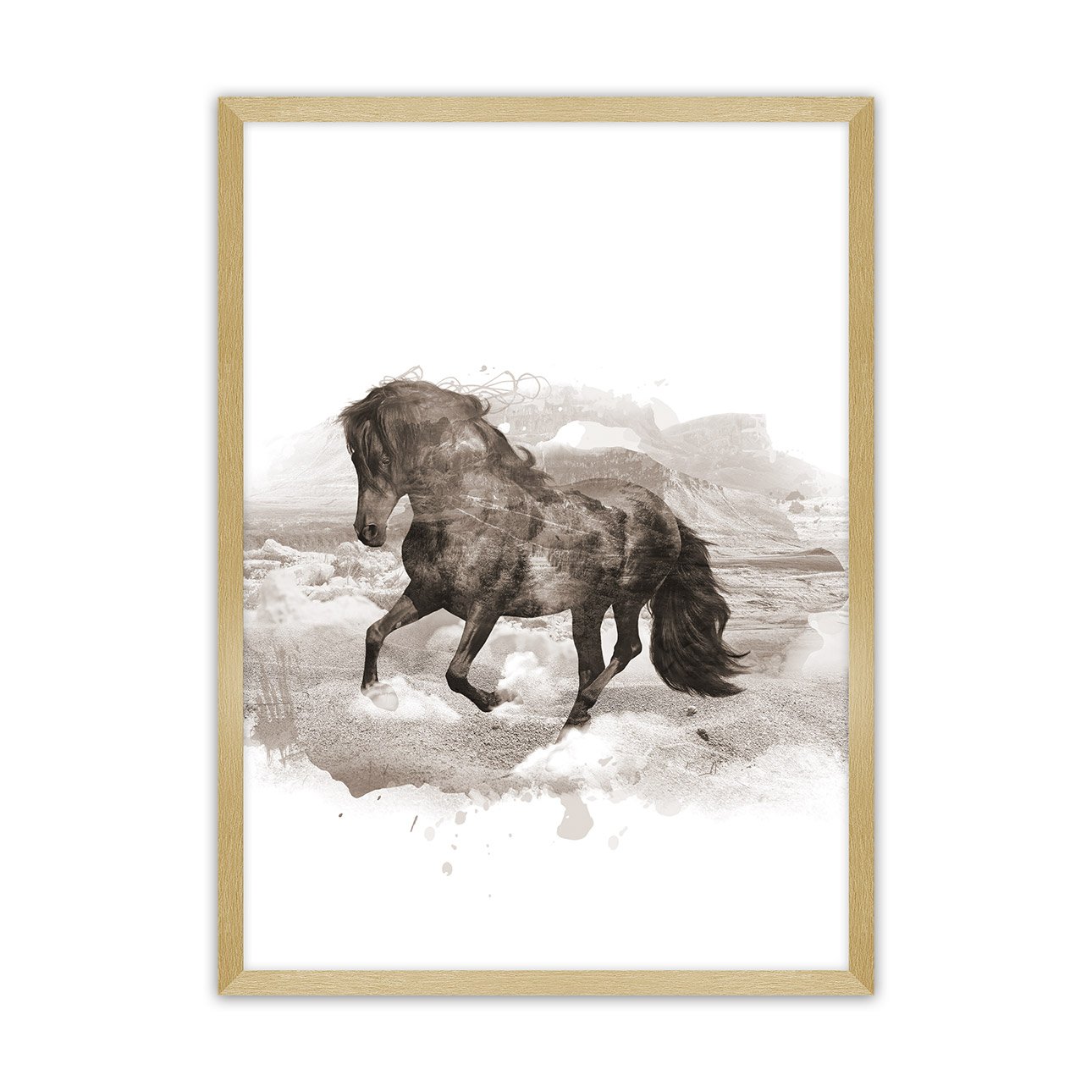 Dekoria Plakát Horse, 40 x 50 cm, Volba rámku: Zlatý