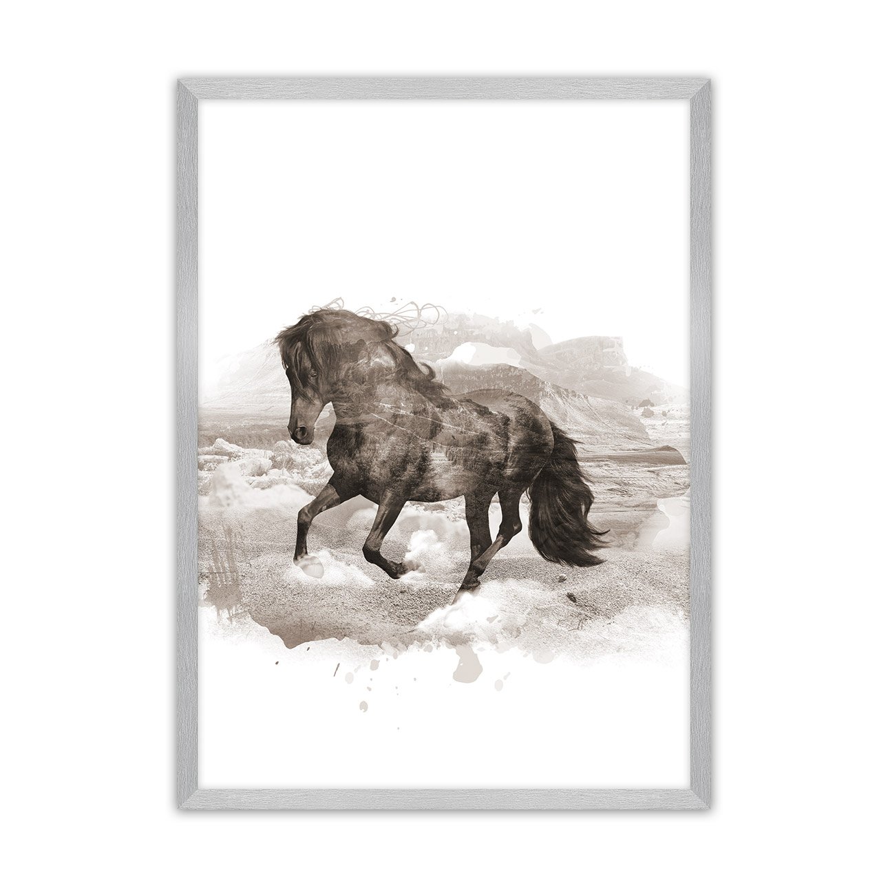 Dekoria Plakát Horse, 50 x 70 cm, Volba rámku: Stříbrný