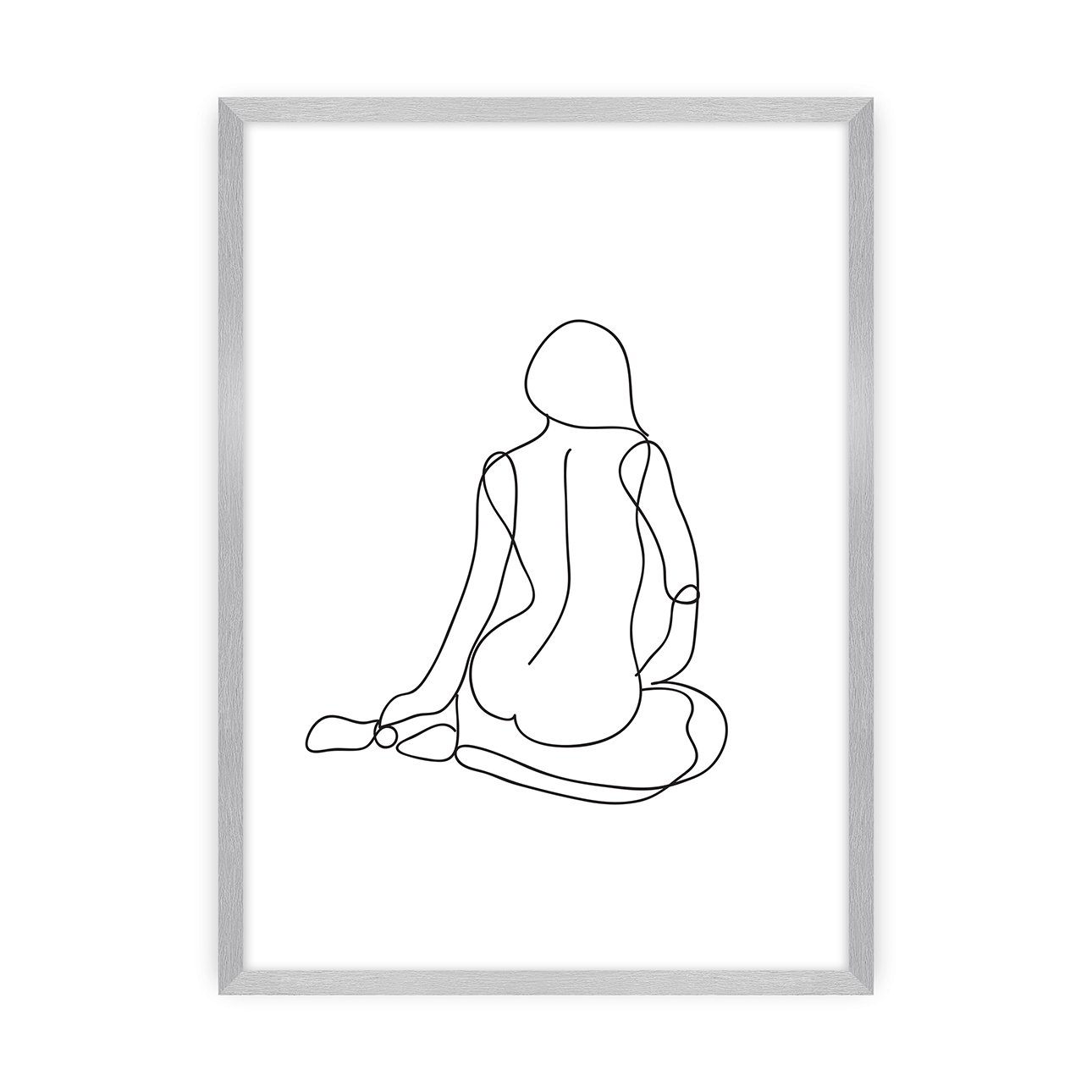 Dekoria Plagát Figure Line I, 50 x 70 cm , Ramka: Srebrna