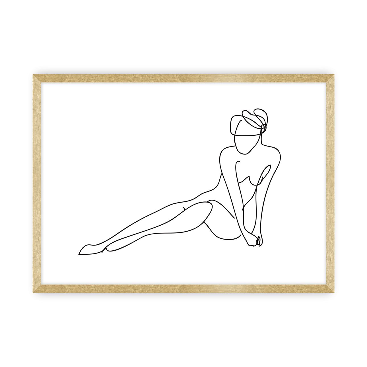 Dekoria Plakát Figure Line II, 50 x 40 cm , Výběr rámečku: Zlatý