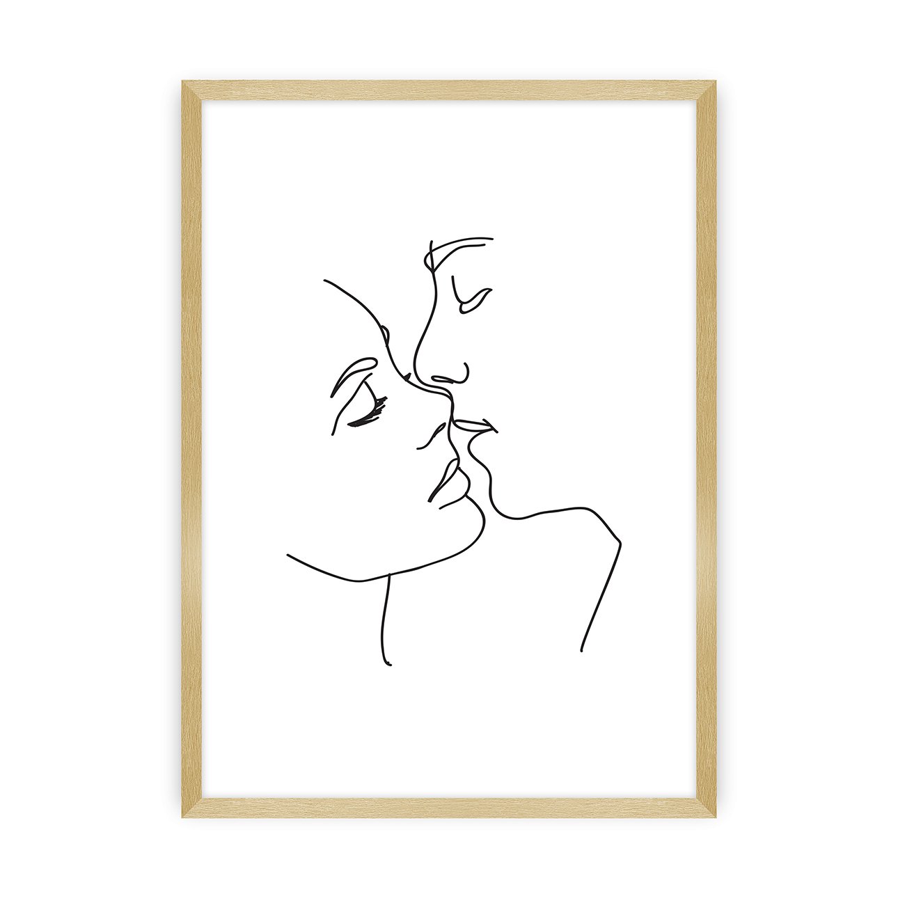 Dekoria Plakát Kiss Line, 21 x 30 cm, Výběr rámečku: Zlatý