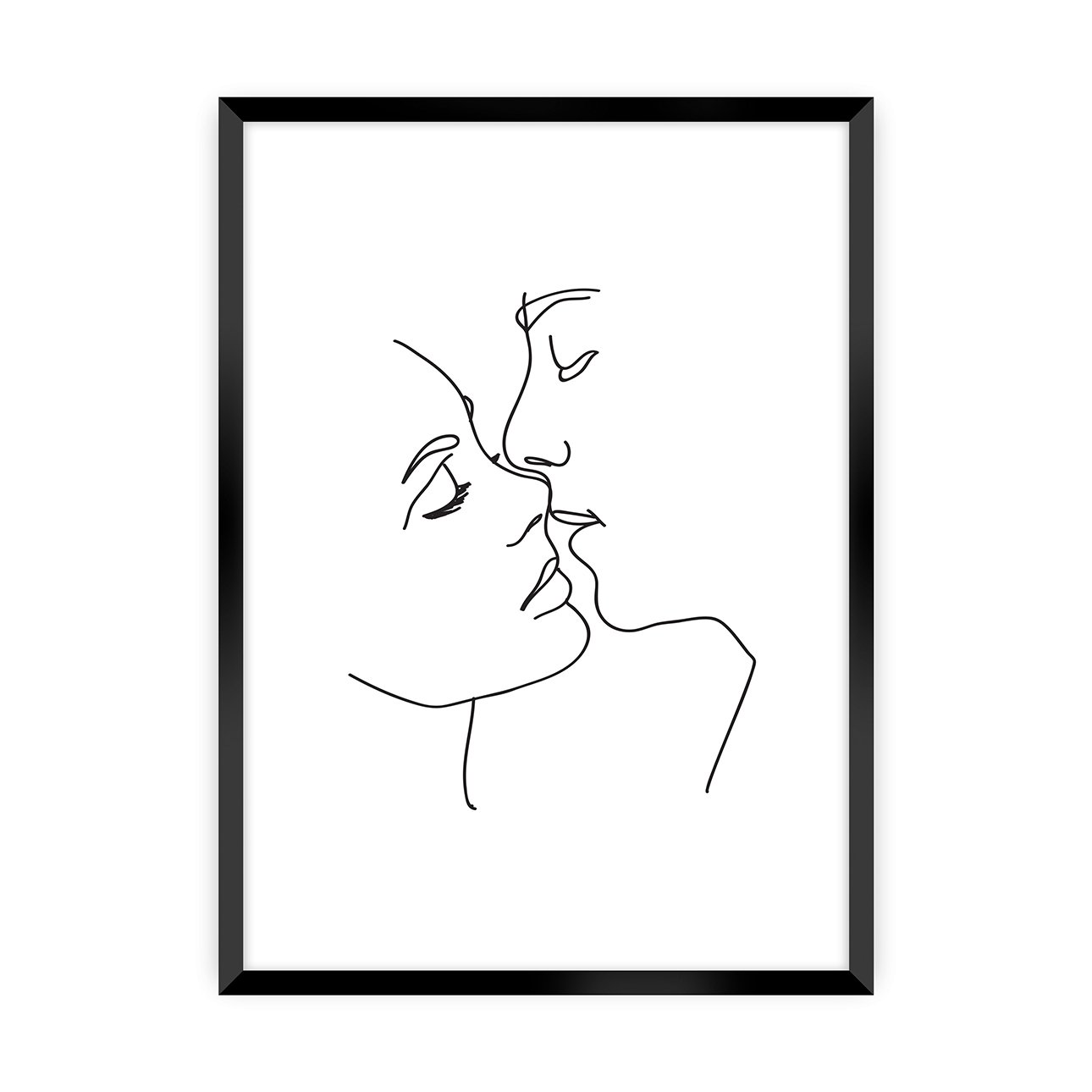 Dekoria Plakát Kiss Line, 21 x 30 cm, Výběr rámečku: Černý