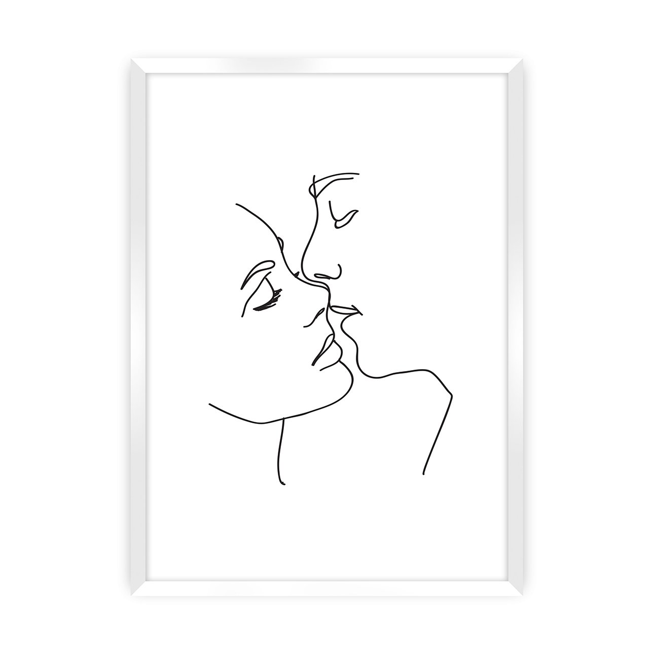 Dekoria Plakát Kiss Line, 21 x 30 cm, Výběr rámečku: Bílý