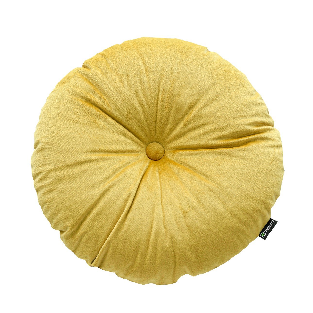 Round yellow velvet outlet pillow