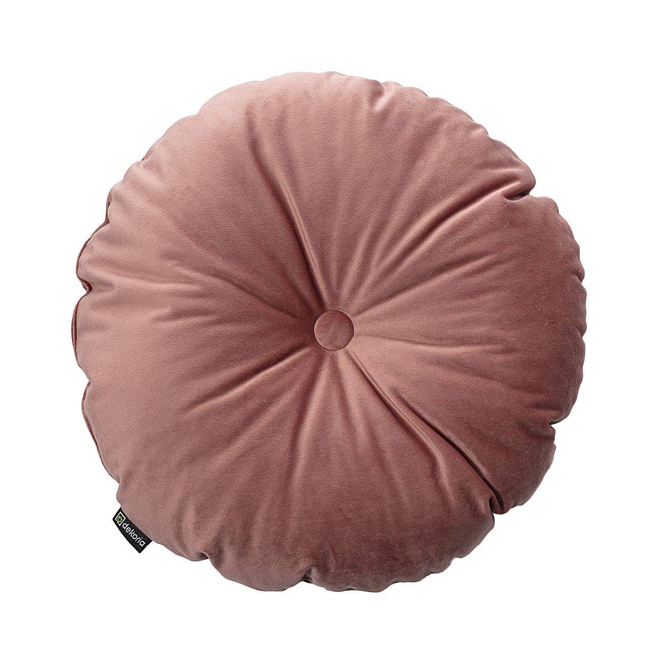 Dekoria Sametový polštář s knoflíkem, korálová růžová, ⌀37 cm, Velvet, 704-30