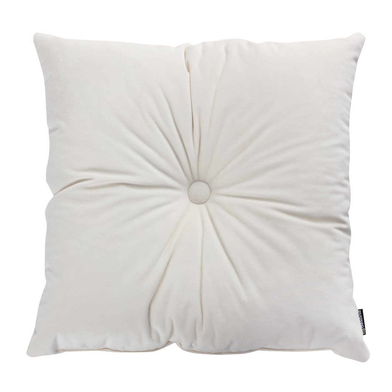 Coussin carré Velvet avec bouton, blanc crème, 704-10, 40 x 40 cm