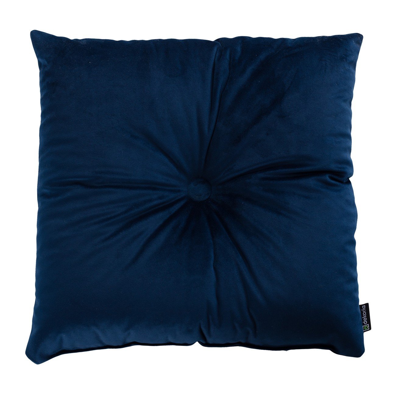 Dekoria Sametový polštář Velvet s knoflíkem, tmavě modrá, 40 x 40 cm, Velvet, 704-29