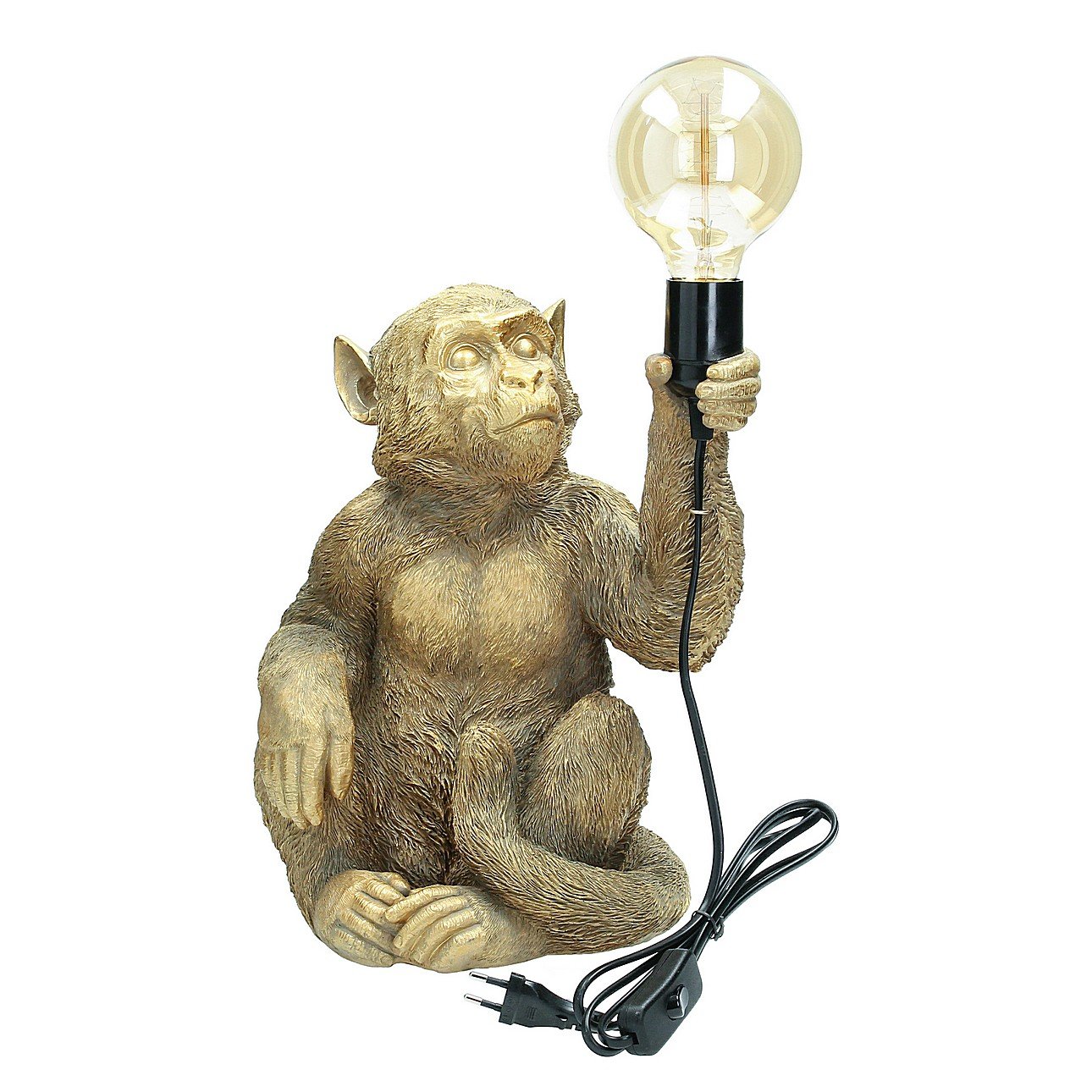 Dekoria Stolová lampa Gold Monkey 36cm, 25,5 x 23,5 x 36 cm 